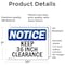Signmission Keep 36 Inch Clearance, 10 in W x Rectangle, Vinyl Decal OS-2PACK-NS-D-710-L-13778 - alternate 6